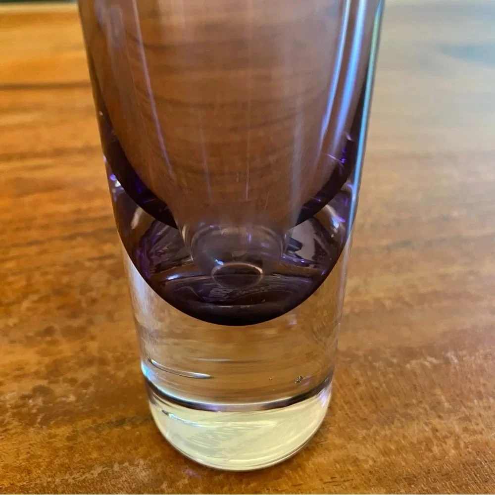 Vintage Krosno Polish Crystal Purple Bud Vase in Purple